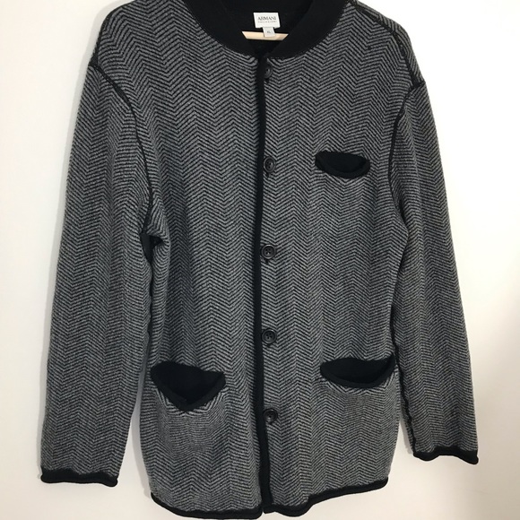 Armani Collezioni Grey Button Up Sweater - Picture 9 of 14